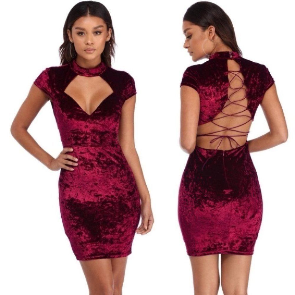Windsor Burgundy After Hours Velvet Dress